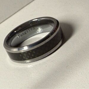 Tungsten Men's Black Ring Size 11